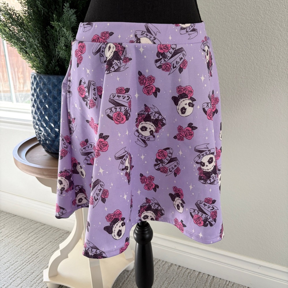 Disney‎ Nightmare Before Christmas Kawaii Skirt Womens Purple Jack Hot Topic NWT